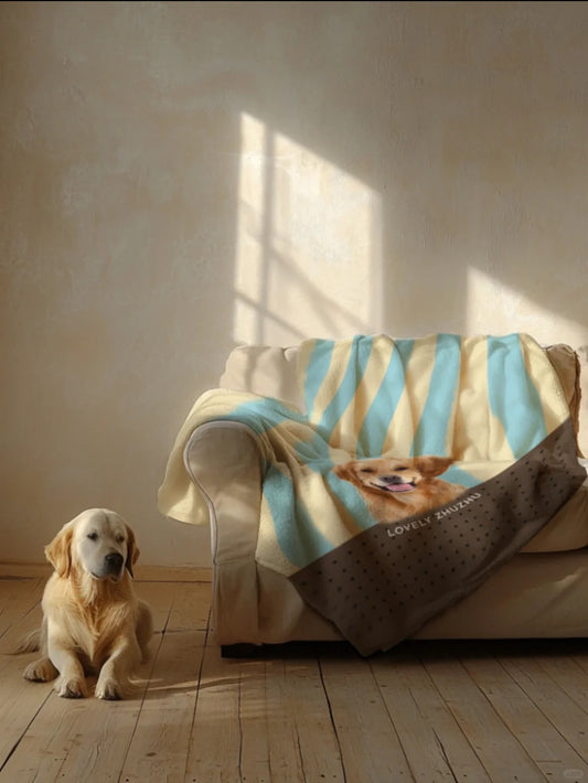 Custom Pet Photo Throw Blanket – Soft & Cozy Gift for Pet Lovers - Lovely Series - Dog 5