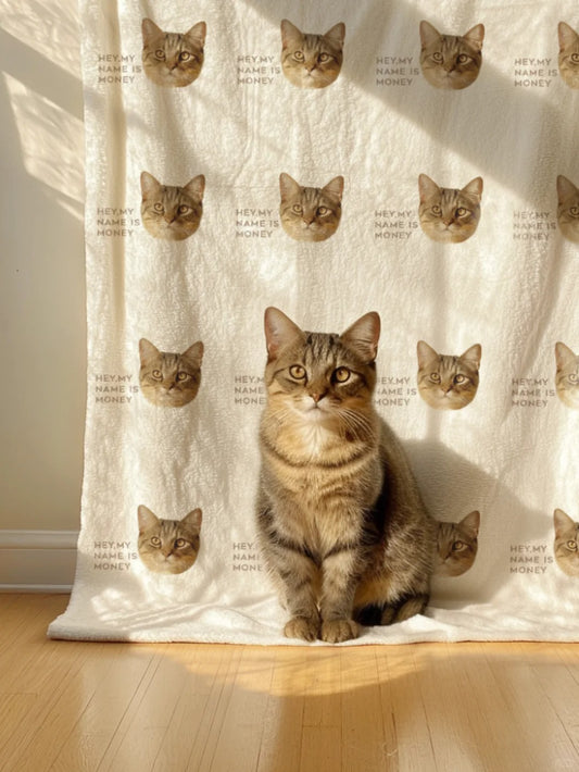 Custom Pet Photo Throw Blanket – Soft & Cozy Gift for Pet Lovers - Lovely Series - Cat 3