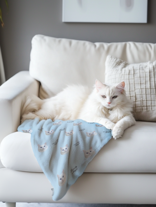 Custom Pet Photo Throw Blanket – Soft & Cozy Gift for Pet Lovers - Lovely Series - Cat 4