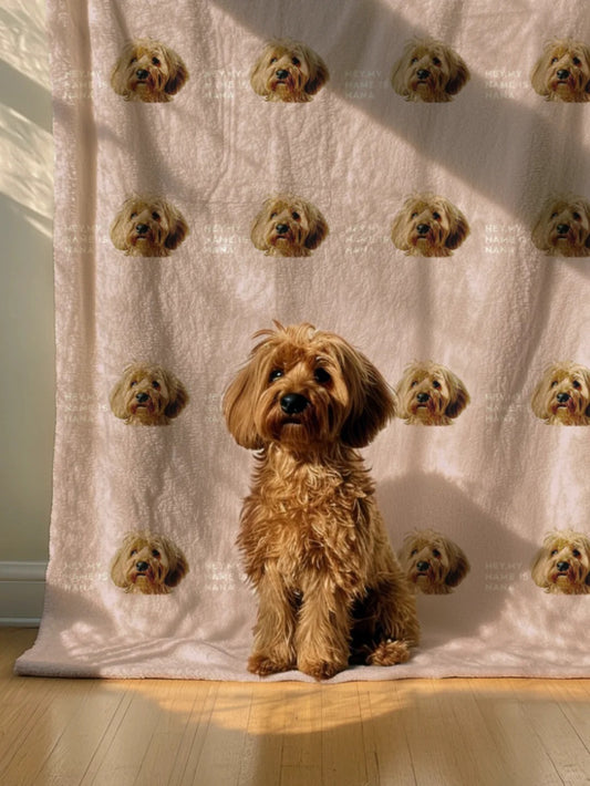 Custom Pet Photo Throw Blanket – Soft & Cozy Gift for Pet Lovers - Lovely Series - Dog 2