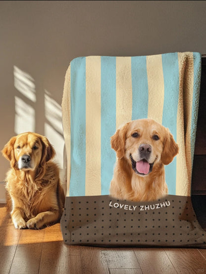 Custom Pet Photo Throw Blanket – Soft & Cozy Gift for Pet Lovers - Lovely Series - Dog 5