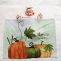 Personalized Baby Blanket | Cozy Pumpkin Design