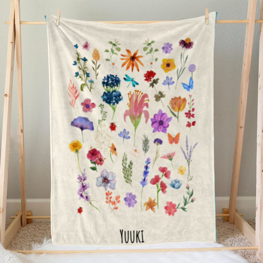 Personalized Baby Blanket for Boys & Girls | Floral A Design