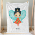 Personalized Baby Blanket for Girls | Newborn Baby Gift | Fairy Design