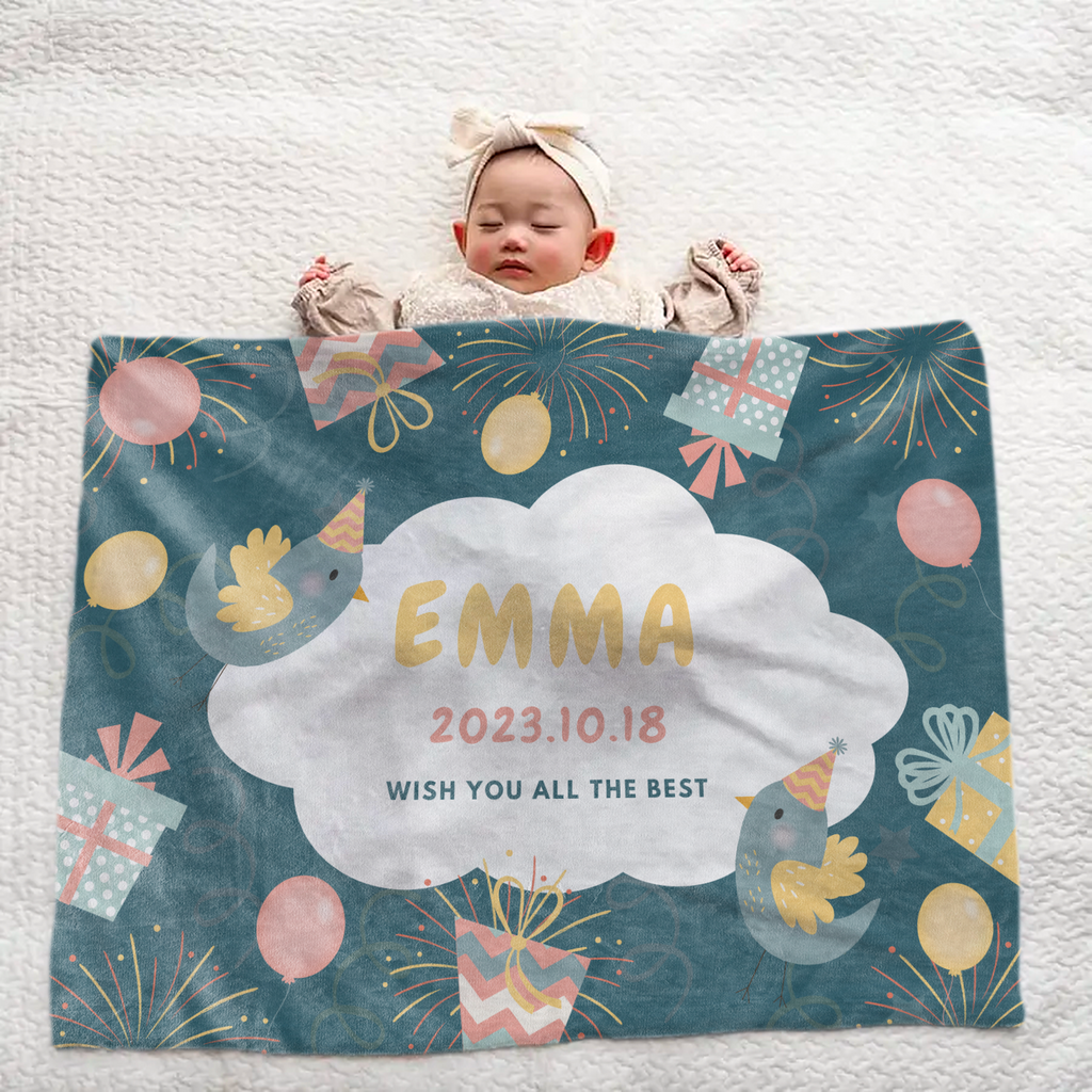Custom Name Large Baby Blanket - Ideal Newborn Present