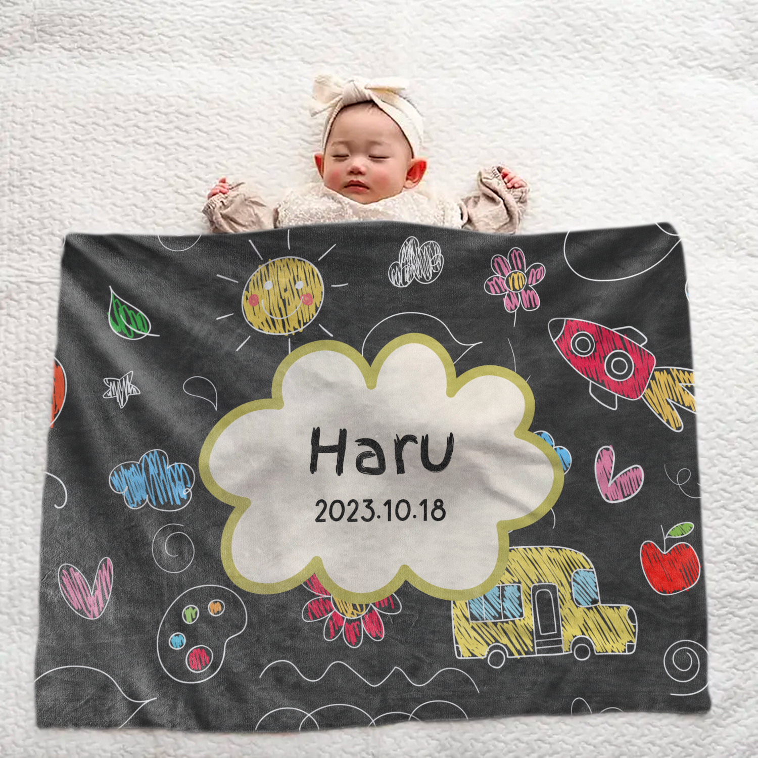 Personalized Baby Blanket - Graffiti Design
