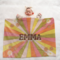 Personalized Baby Blanket - Retro Floral