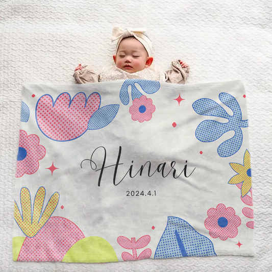 Custom Baby Blanket with Name – Vibrant Colorful Pattern