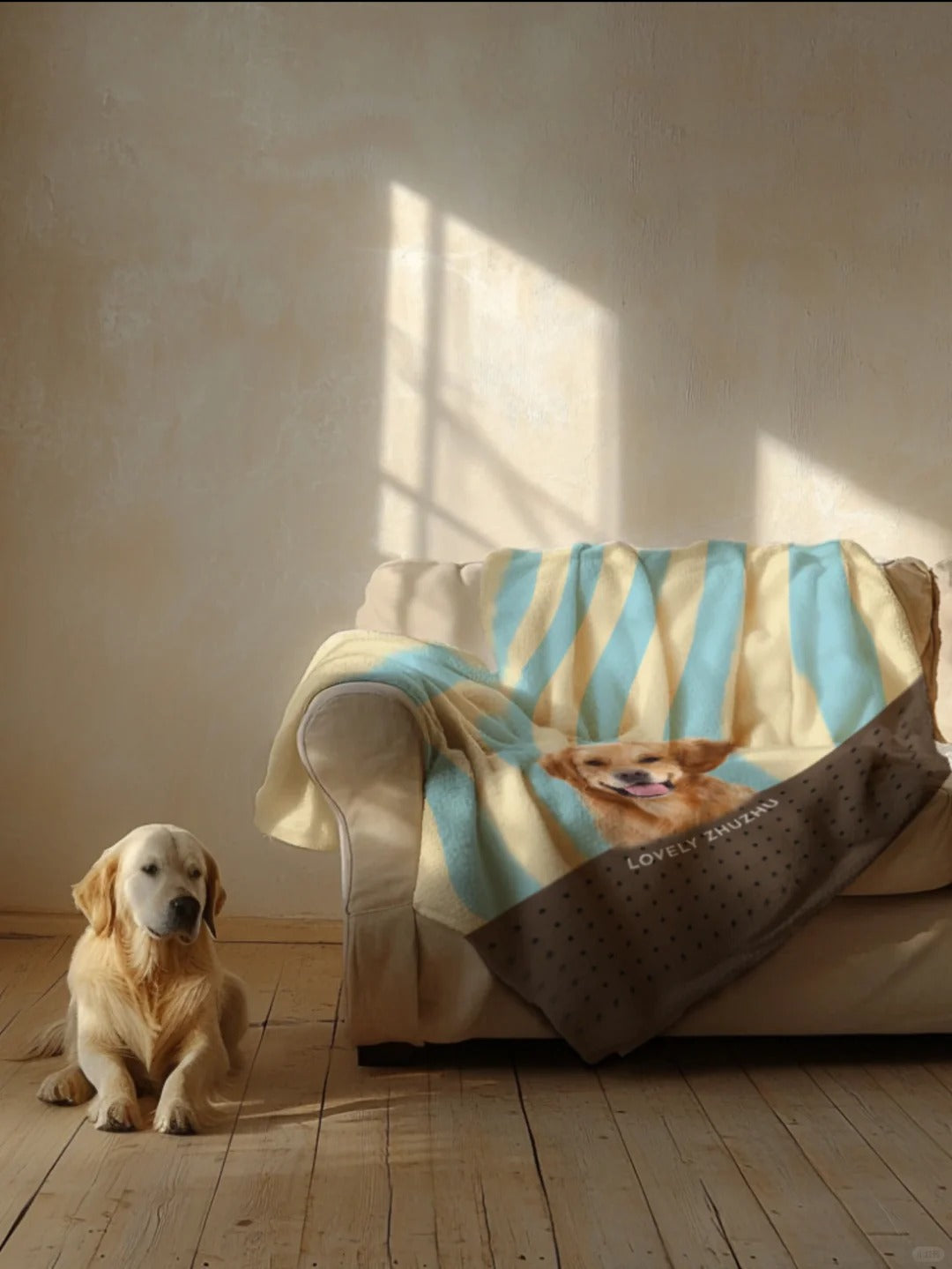 Custom Pet Photo Throw Blanket – Soft & Cozy Gift for Pet Lovers - Lovely Series - Dog 5