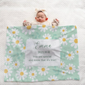 Personalized Baby Blanket - Green Floral Design