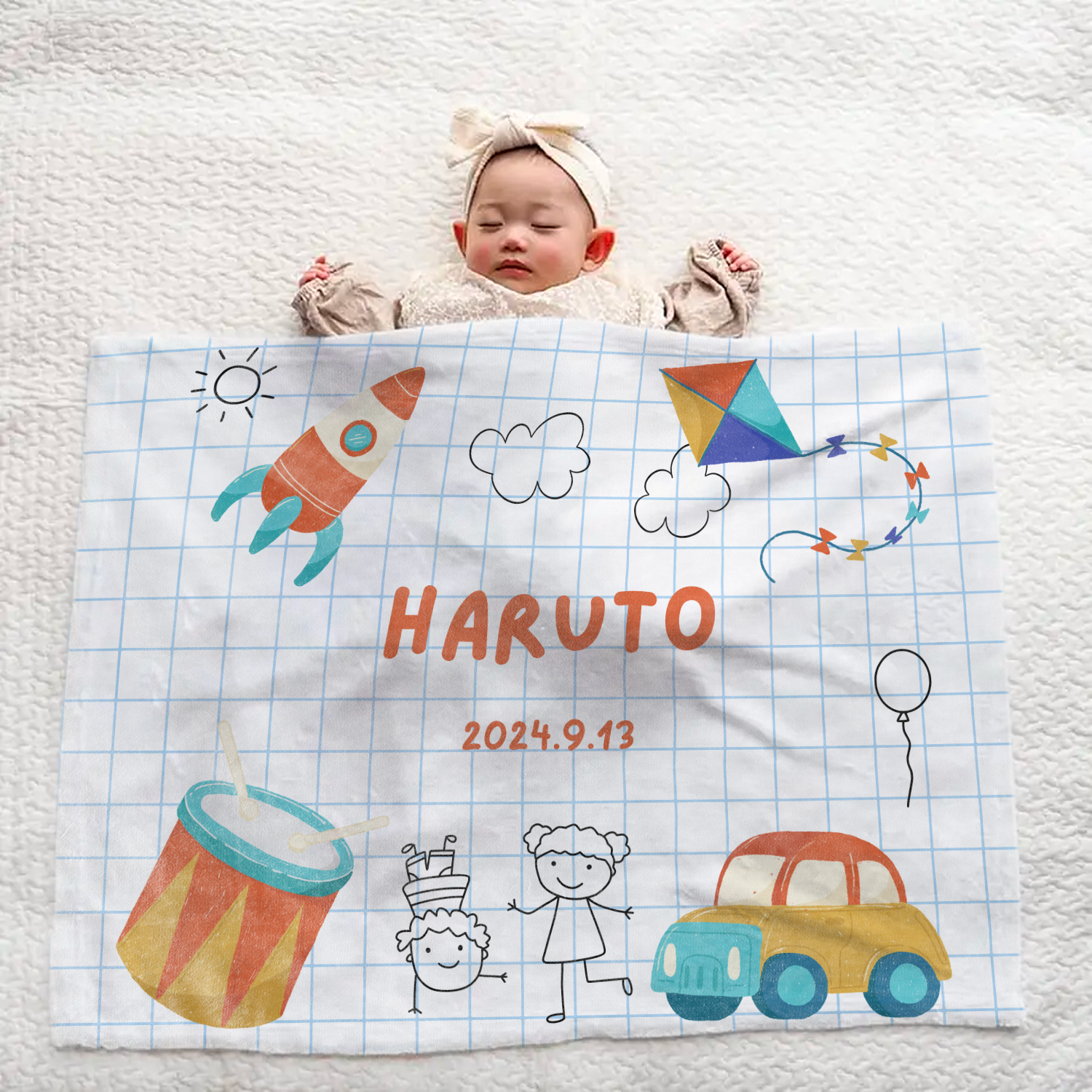 Personalized Large Baby Blanket | Playful Design