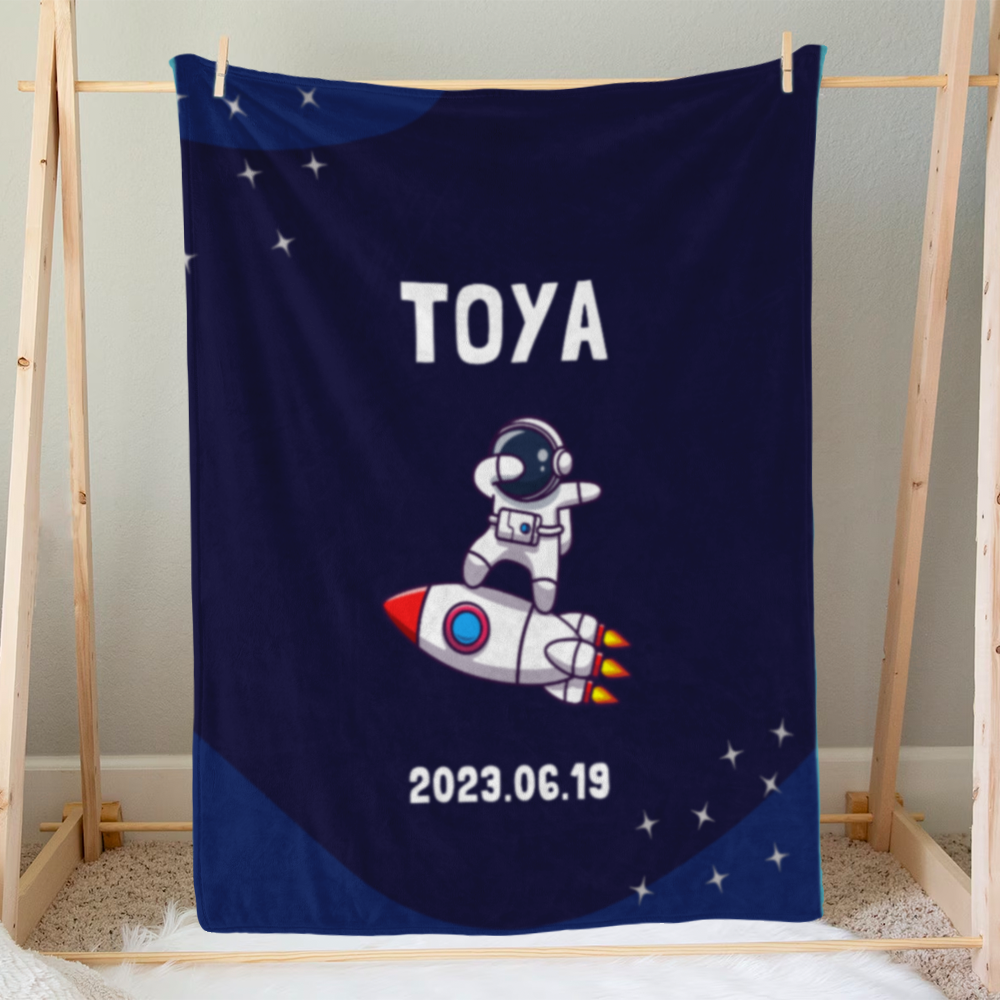 Personalized Baby Blanket for Boys & Girls | Newborn Gift | Space Theme