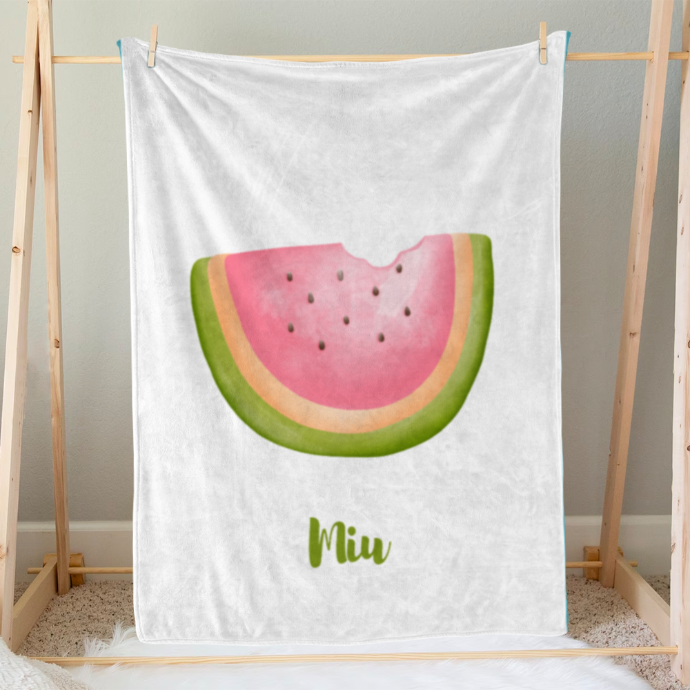 Personalized Baby Blanket for Boys & Girls - Watermelon Design