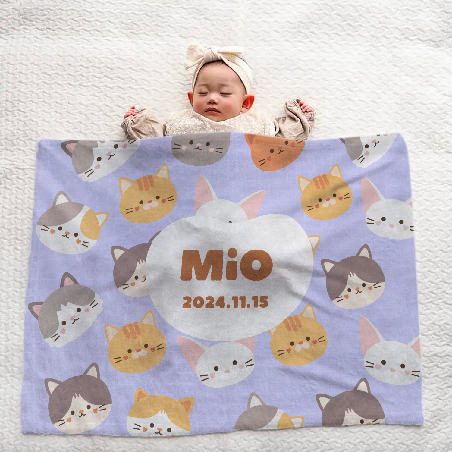 Custom Baby Blanket | Cat Theme