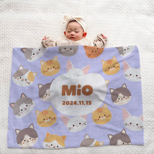 Custom Baby Blanket – Cat Theme