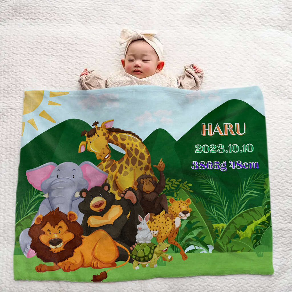 Custom Name Blanket - Forest Friends Theme