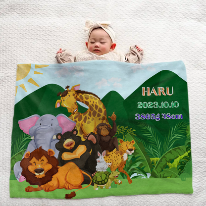 Custom Name Blanket – Forest Friends Theme