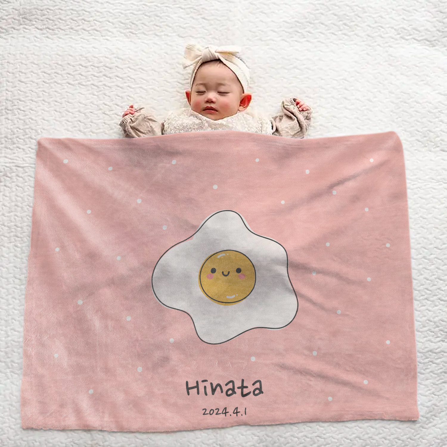 Personalized Large Baby Blanket | Egg Design