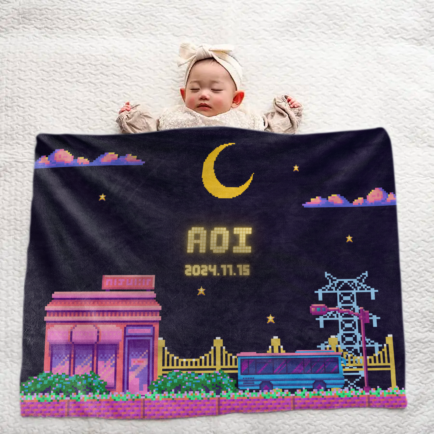 Personalized Large Baby Blanket |  Game Series A Design
