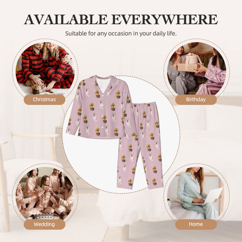 Women’s Custom Photo Pajama Set – Long Sleeve