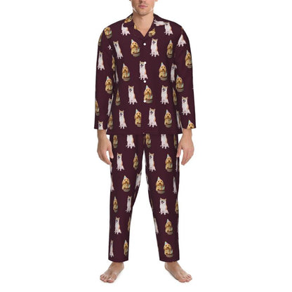 Custom Photo Pajama Set for Men – Personalized Long Sleeve Sleepwear