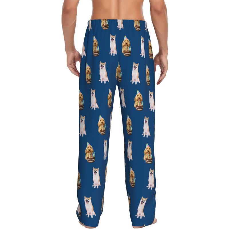 Custom Pet Photo Pajama Pants for Men – Personalized Dog & Cat Pajama