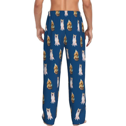 Custom Pet Photo Pajama Pants for Men – Personalized Dog & Cat Pajama