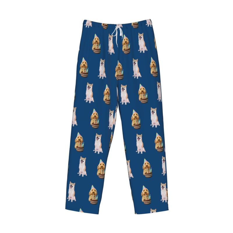 Custom Pet Photo Pajama Pants for Men – Personalized Dog & Cat Pajama