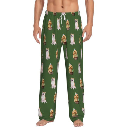 Custom Pet Photo Pajama Pants for Men – Personalized Dog & Cat Pajama