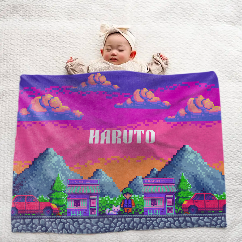Personalized Large Baby Blanket โ€“ Game Series D Design