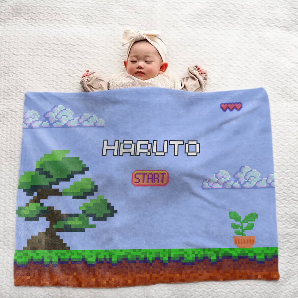 Personalized Large Baby Blanket | Game Series E Design
