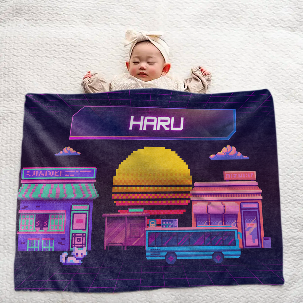 Personalized Large Baby Blanket | Game Series F Design
