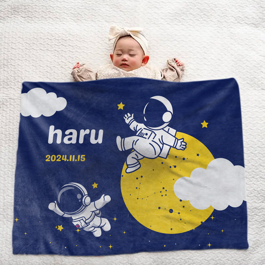 Large Personalized Baby Blanket – Cosmic Galaxy Design