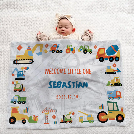 Custom Baby Blanket | Truck Theme