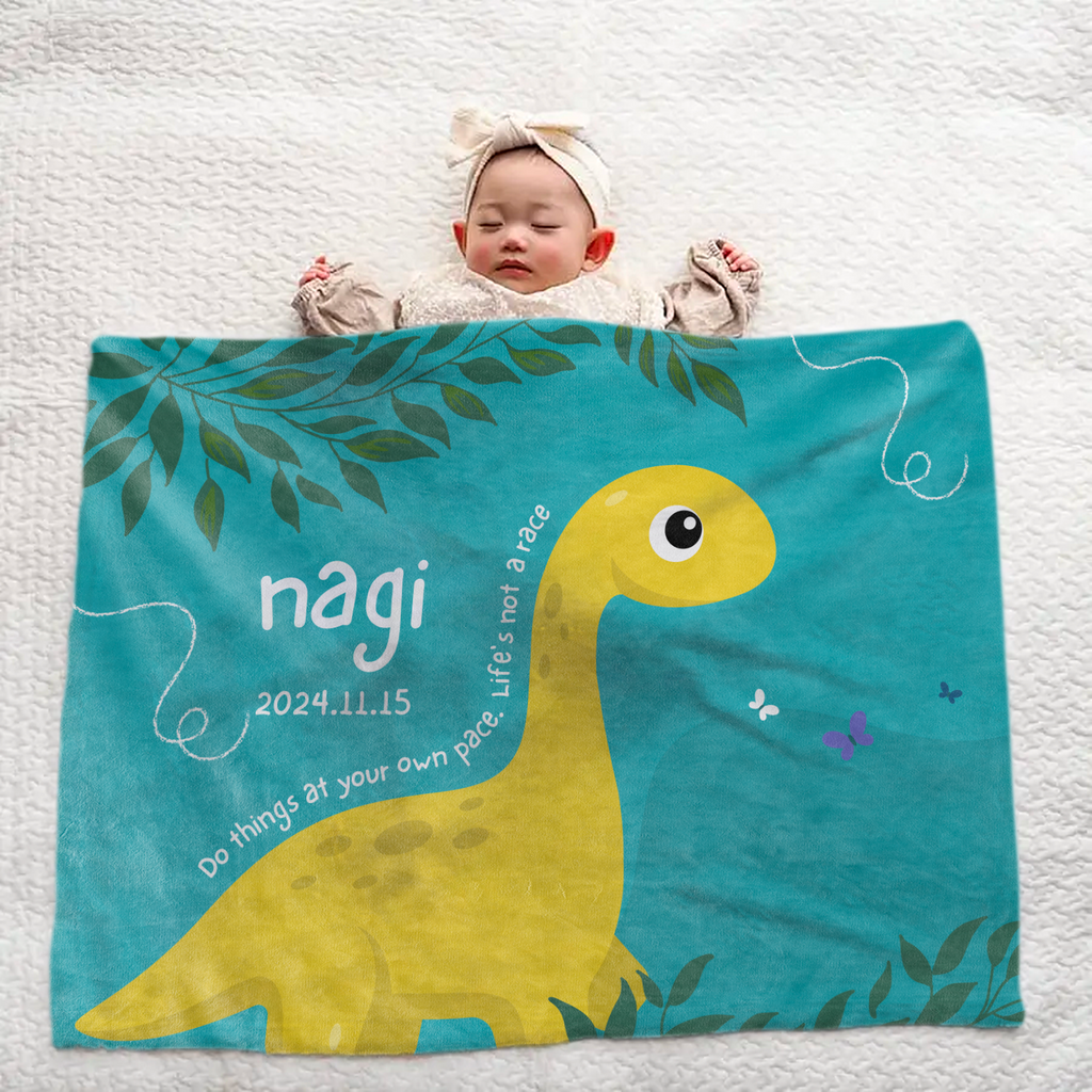 Personalized Large Baby Blanket โ€“ Rose Pattern | Baby Shower Gift for Girls or Boys