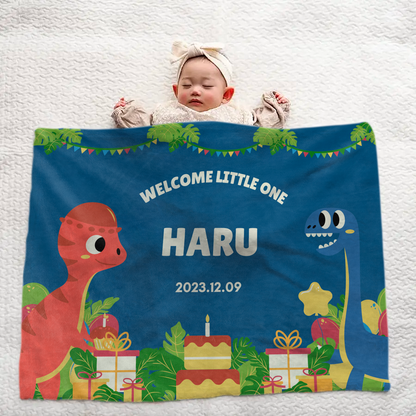 Personalized Baby Blanket | Large Size | Baby Gift | Dinosaur Birthday Party Design