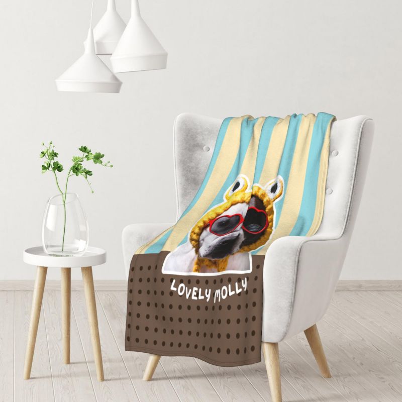 Custom Pet Photo Throw Blanket – Soft & Cozy Gift for Pet Lovers - Lovely Series - Dog 5