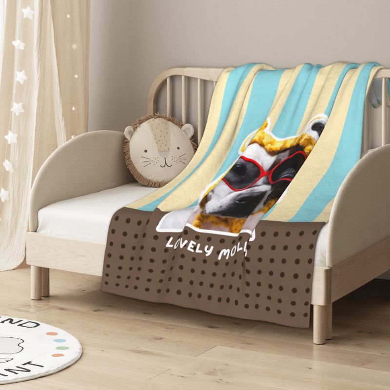 Custom Pet Photo Throw Blanket – Soft & Cozy Gift for Pet Lovers - Lovely Series - Dog 5