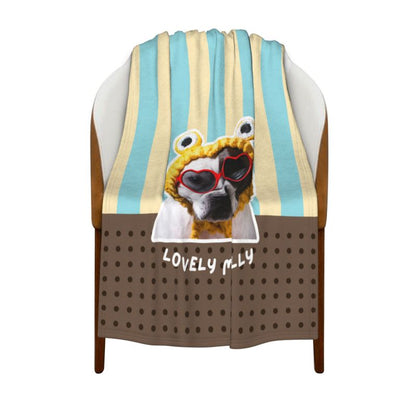 Custom Pet Photo Throw Blanket – Soft & Cozy Gift for Pet Lovers - Lovely Series - Dog 5