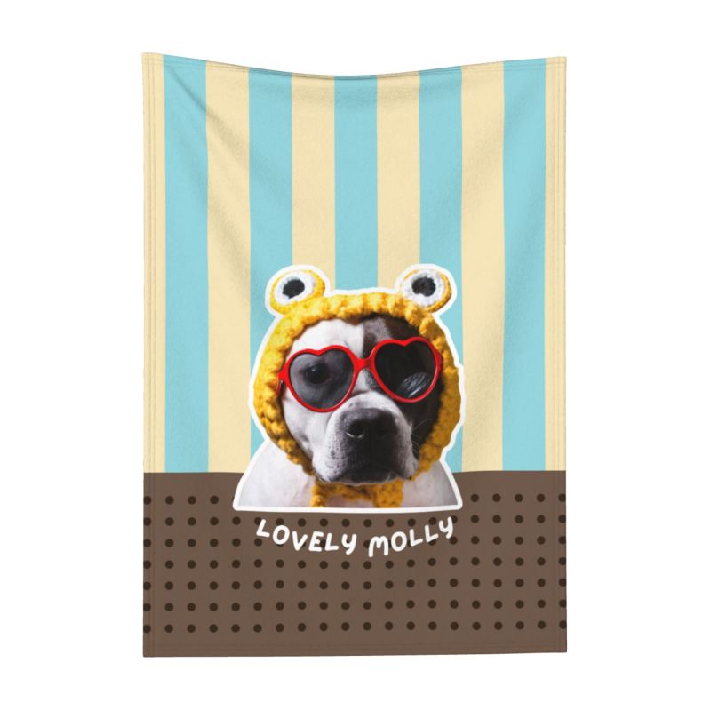 Custom Pet Photo Throw Blanket – Soft & Cozy Gift for Pet Lovers - Lovely Series - Dog 5