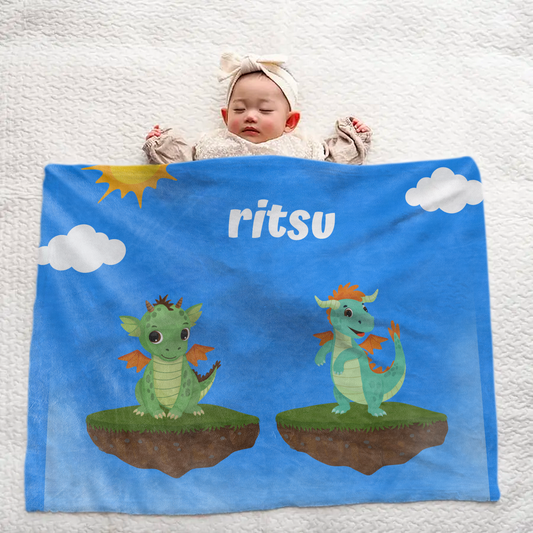 Personalized Large Baby Blanket – Rose Pattern | Baby Shower Gift for Girls or Boys