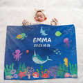 Personalized Baby Blanket - Ocean Animal Theme