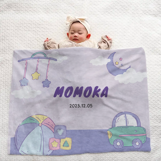 Personalized Baby Blanket | Large Size | Baby Gift | Purple Dream Design