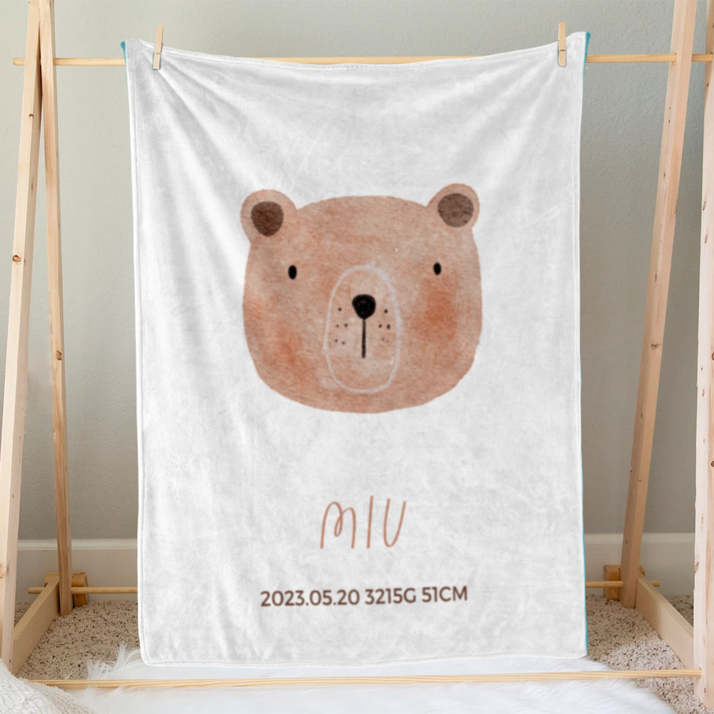 Personalized Baby Blanket for Boys & Girls | Bear Design