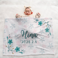 Floral Personalized Baby Blanket | Large and Cozy, Great Newborn Gift