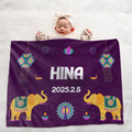 Personalized Large Baby Blanket | Elephant Design, Lovely Newborn Gift