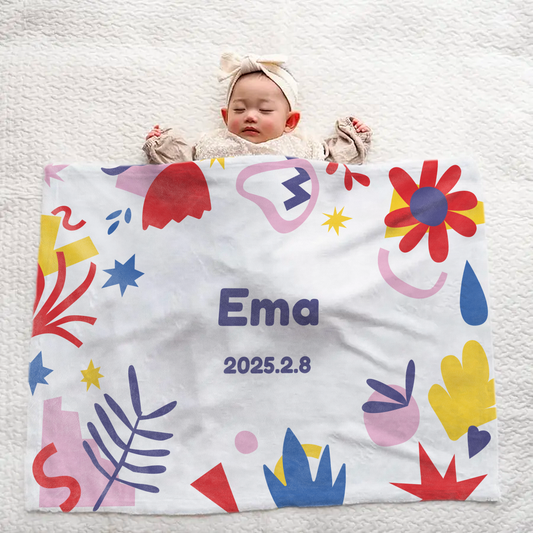 Personalized Large Blanket with Floral Design — Perfect Gift for All Ages