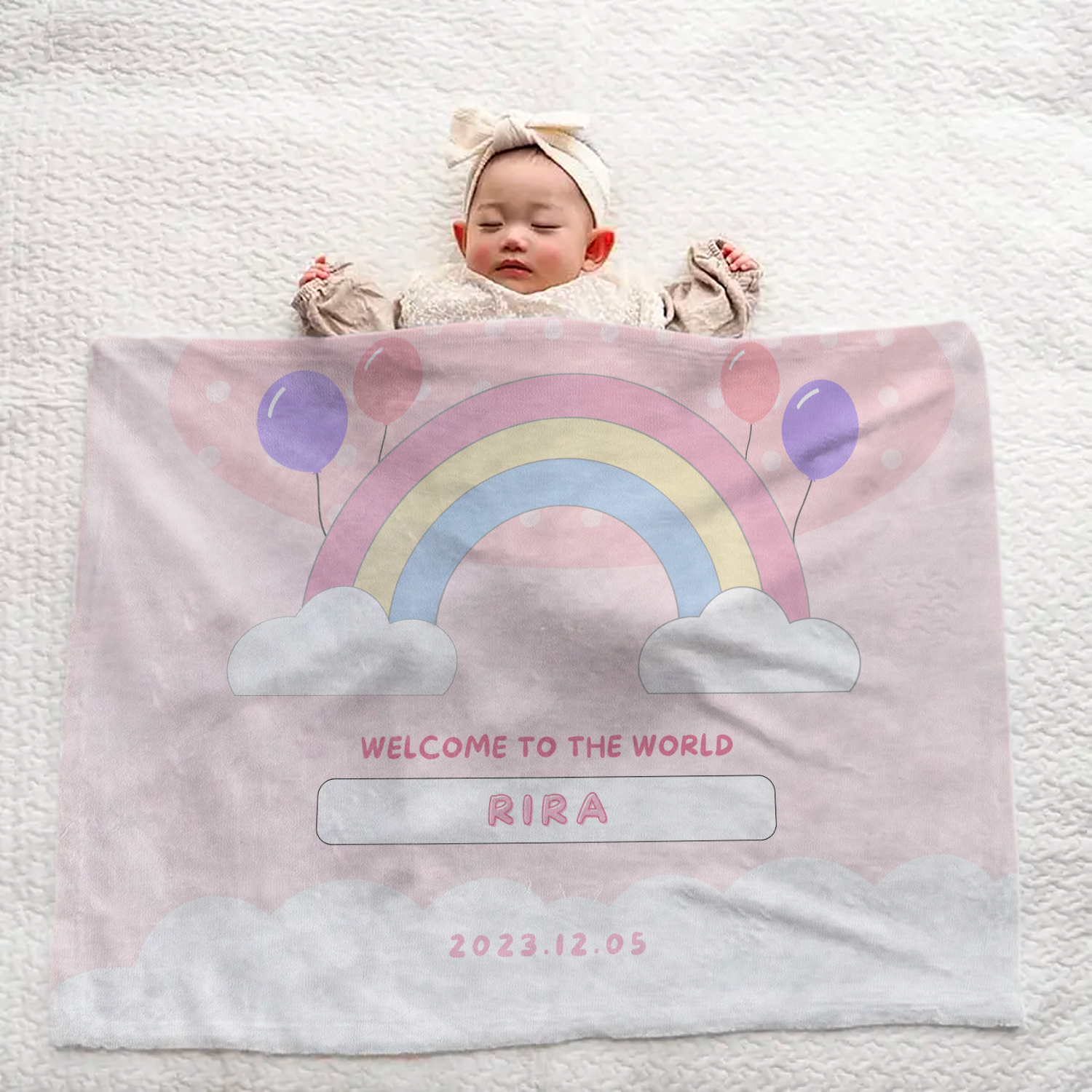 Custom Baby Blanket | Rainbow Pattern