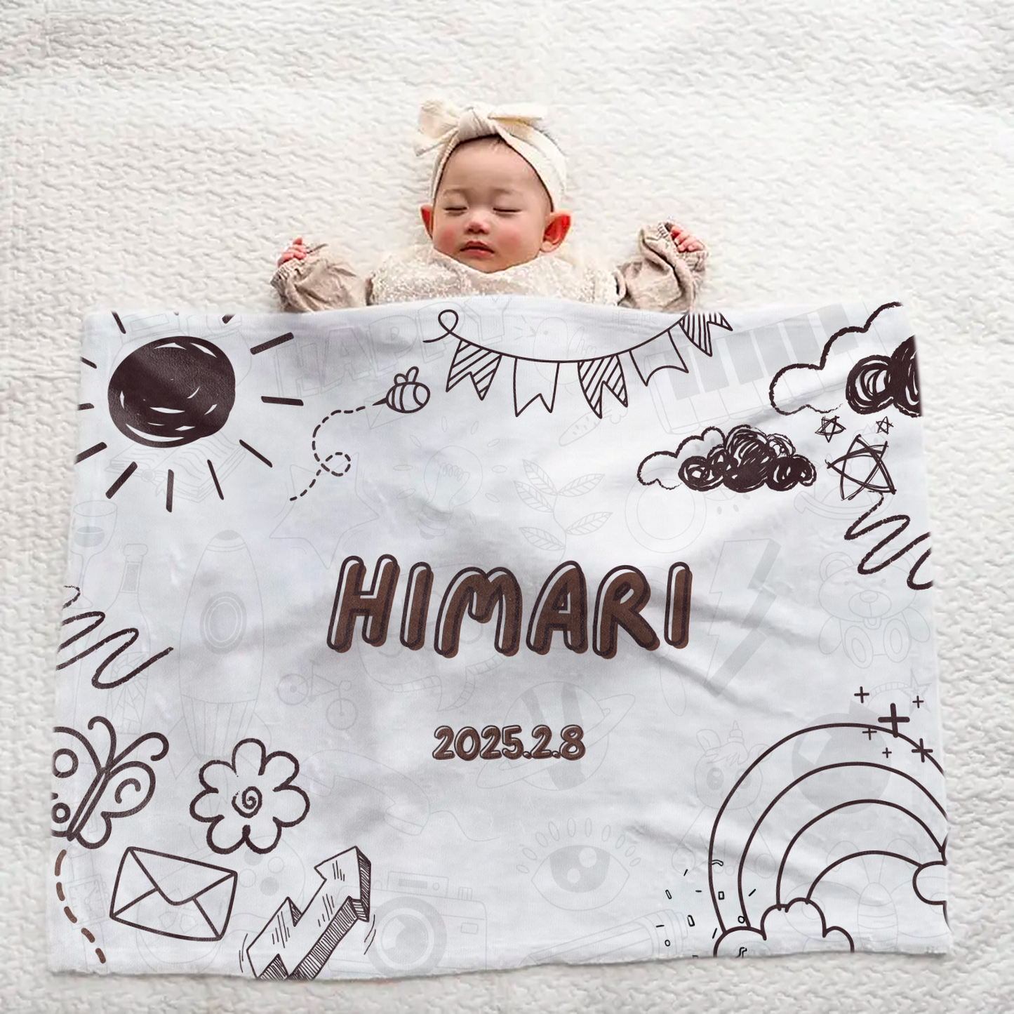 Personalized Large Baby Blanket with Name | Baby Gift for All Ages | Great Present | Graffiti Design