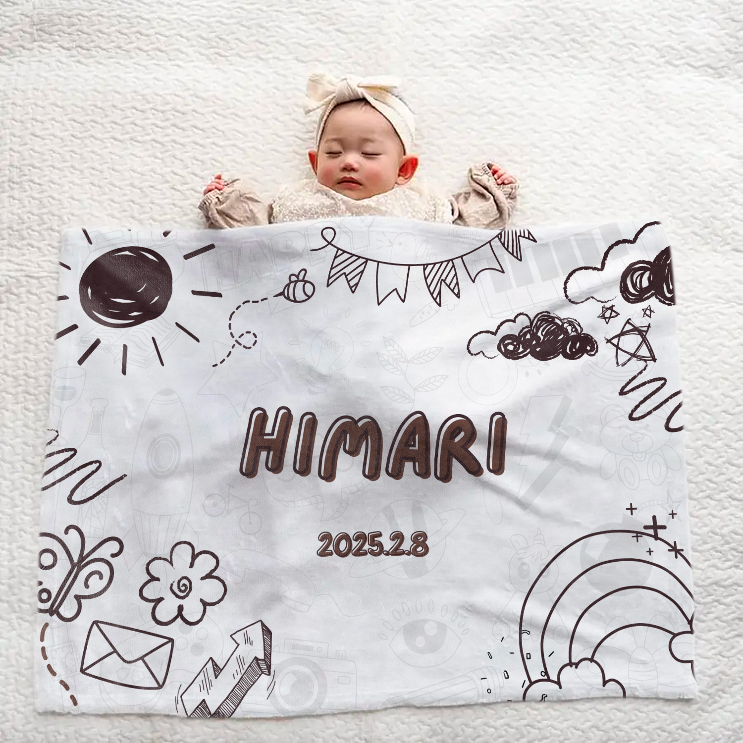 Personalized Large Baby Blanket with Name | Baby Gift for All Ages | Great Present | Graffiti Design